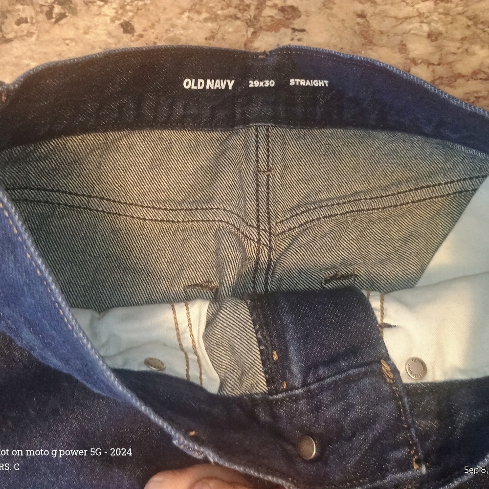 Men's Dark Denim Jeans 29x30 Straight Leg Old Navy - Picture 3 of 3